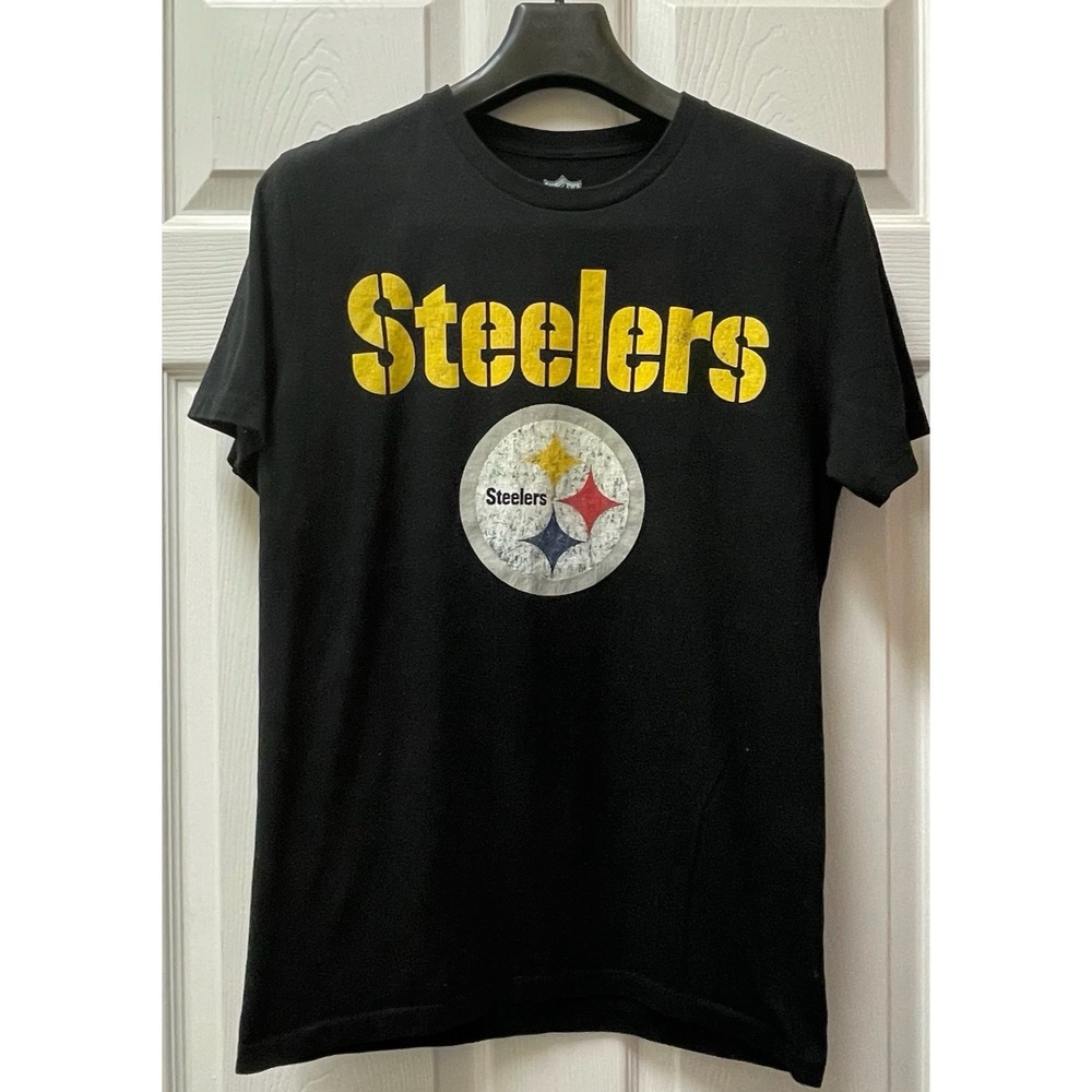 NFL Pittsburg Steelers Men's S/P‎ NFL Apparel Black Cotton Poly S/S T-Shirt